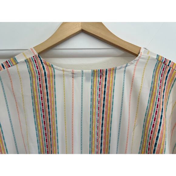 American & Beyond Striped Midi Dress Womens XL Boho Beach Fairy Whimsy Resort - Picture 12 of 16